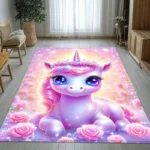 Rainbow Unicorn Carpet for Girls Bedroom Living Room Decor Sofa Rug Children's Playroom Play Mat Gifts for Girls Christmas Gift - Image 2
