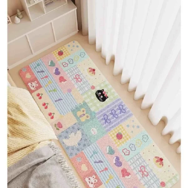 VIKAMA Bedroom Bedside Rugs Pink Blue Bath Mats Indoor Outdoor Soft Hallway Runner Area Rug for Living Room Home Decoration