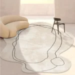 Tailored Modern Oval Rug: Crystal Velvet, Striped, Washable Comfort - Image 3