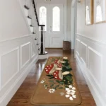 VIKAMA Cute Mushroom Carpet Brown Dirt-Resistant Floor Mat 2pc Kitchen Rug Doormat Welcome Mat Living Room Carpet Room Rug Home