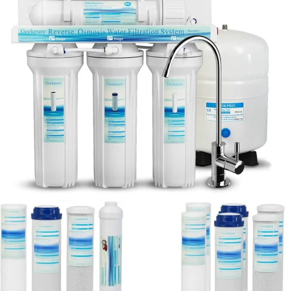 age Reverse Osmosis Drinking Water Filter System with Extra 7 Filters for 2 Years Use -75 GPD