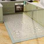 Rug for Kitchen Vinyl Carpet Pvc Waterproof Leather Floor Mat Large Pink Flower Floral Pastoral Style Home Decoration Rugs - Image 3