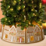 Gingerbread House Christmas Tree Collar with LED Lights - Image 6