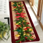 VIKAMA Christmas Carpet Long Carpet Hallway Rug Soft Living Room Carpet Rug For Bedroom Doormat Welcome Mat Christmas Decoration
