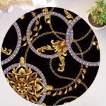 Gold Luxury Round Carpets Living Bedroom Area Rug Room Bedside Chair Mat European Style Home Decor Carpet Tatami Anti-Slip Mat - Image 3