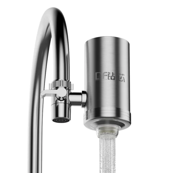 Household kitchen faucet water purifier made of stainless steel removes chlorine prevents scale filters tap water washable
