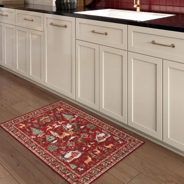 Absorb Water Non-slip Floor Runner Rug Kitchen Christmas Carpet Running Rug Long Hallway Entrance Mats for Living Room Bedroom