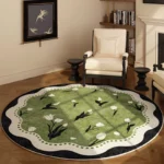Customizable Floral Round Carpet - French Style Elegance - Image 4