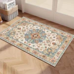 VIKAMA American Persian Machine Washable Carpet Low Pile Soft Non-Slip Welcome Doormat Home Decor Bathroom Kitchen Rug