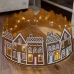 Gingerbread House Christmas Tree Collar with LED Lights - Image 5