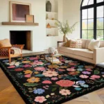 French Style Living Room Decoration Carpet Thick Plush Rugs for Bedroom Flower Pattern Study Floor Mat Fluffy Soft Cloakroom Rug - Image 4