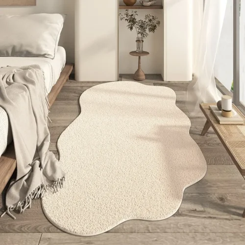 Modern Geometric Fluffy Rug: Soft, Anti-Slip Floor Comfort!