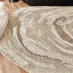 Custom Oval Striped Rug: Luxe Polyester Living Room Decor - Image 4