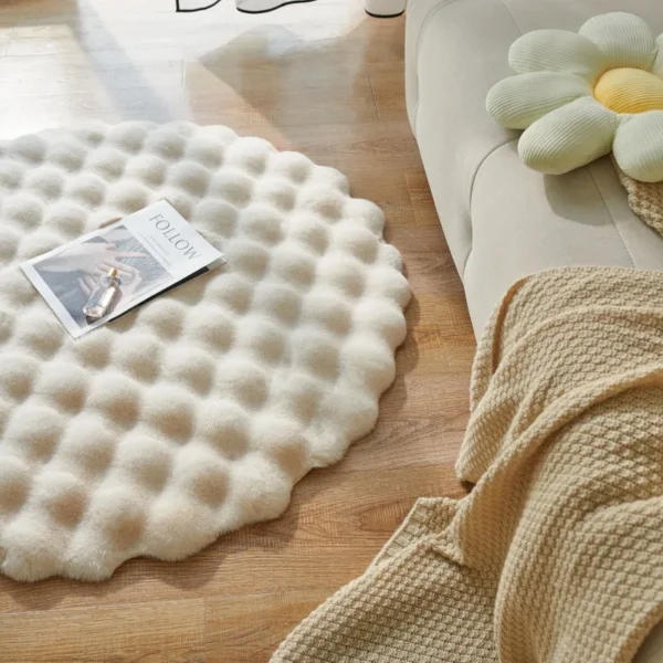 Luxe Faux Rabbit Fur Rug: Ultra-Soft & Fluffy Home Comfort