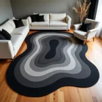 Effortless Style: Modern Washable Flannel Rug. Anti-Slip!