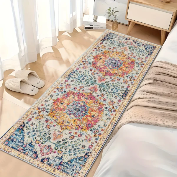 VIKAMA Retro Style Bohemian Indoor Runner Rug for Dining Bar Laundry Rooms Floor Mat Long Carpet Home Decor Kitchen Floor Pad