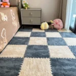 Cozy Plush Patchwork Carpet | Anti-Slip Foam Floor Mat - Image 5
