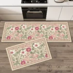 Absorbent Non-slip Floral Vintage Kitchen Long Floor Mat Quality Washable Bedroom Corner Rug Entrance Doormat Waterproof Carpet