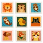 Modern Animal Punch Needle Embroidery Kit for DIY Art