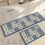 Bedside Living Room Study Room Kitchen Rug Courtyard Entrance Ethnic Style Absorbent Floor Mat, Crystal Velvet No-slip Carpet