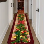 VIKAMA Christmas Carpet Long Carpet Hallway Rug Soft Living Room Carpet Rug For Bedroom Doormat Welcome Mat Christmas Decoration - Image 3