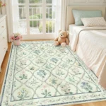 Pink Bedroom Carpet for Nursery Boho Home Decoration Cute Floral Living Room Rugs Washable Large Soft Bedside Non-slip Floor Mat - Image 2