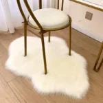 White Cloud Soft Fluffy Faux Fur Rug Plus for Bedroom Luxury Shaggy Anti-slip Floor Irregular Shape Mat Home Decoration - Image 2