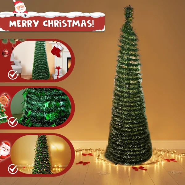 Telescopic 5 ft Christmas Tree - No-Maintenance Holiday Decor