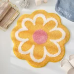 VIKAMA Simple Ins Flowers Imitation Cashmere Carpet Home Decoration Living Room Bedroom Non-Slip Mat Bathroom Absorbent Door Rug - Image 6