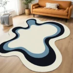 Stylish Round Plaid Rug: Soft, Non-Slip, Machine Washable Comfort. - Image 4