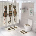 Modern Eco-Friendly Blackout Shower Curtain with Mat Set - Image 2