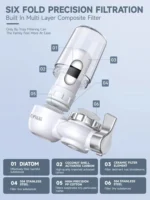 Faucet water purifier ceramic filter filter household washable pre filter kitchen tap water 6-fold precision purifier - Image 6