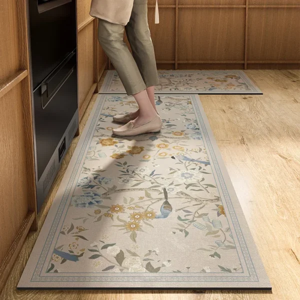 VIKAMA Anti-Slip PVC Kitchen & Bathroom Mat - Waterproof Comfort