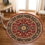 VIKAMA Round Turkish Bohemian Persian Rug Vintage Living Room Sofa Coffee Table Carpet for Bedroom Home Decor