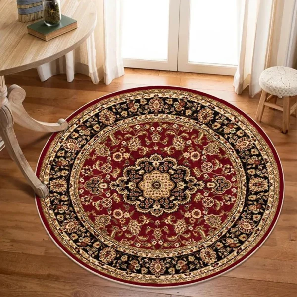VIKAMA Round Turkish Bohemian Persian Rug Vintage Living Room Sofa Coffee Table Carpet for Bedroom Home Decor