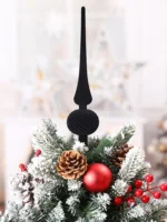 Elegant Velvet Christmas Tree Topper - Retro Ball Design - Image 6