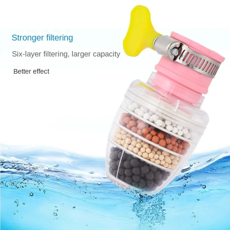 Kf-Sc4983Ee567C64050944Ceec36Bfe6Bdbf 6 Layers Water Filter Tap Purifier Medical Stone Coconut Charcoal Nozzle For Faucet Kitchen Accessories Household Water Filter - Image 1