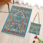2pcs set Muslims Prayer Rugs With Bag Polyester Portable Blanket Islamic Mat with Tassels Travel Blanket Prayer Mat - Image 2