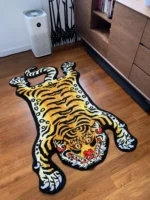 Customizable Anti-Slip Animal Print Area Rug for Home & Travel