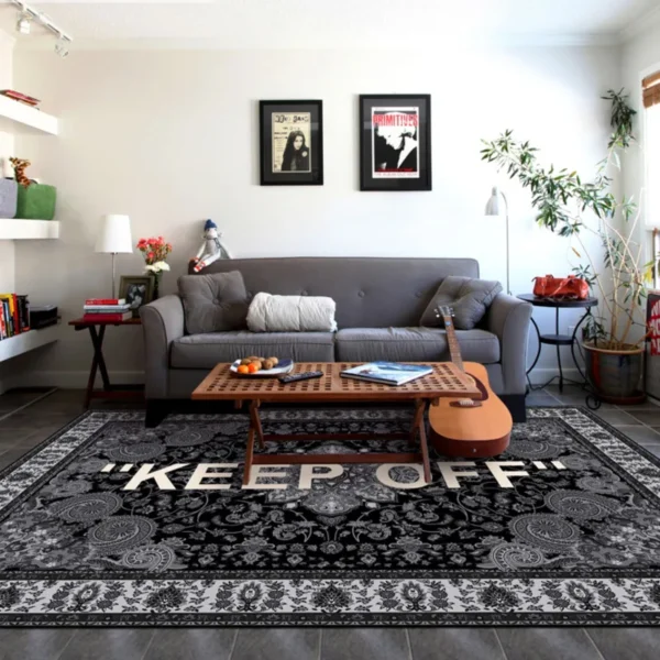 Keep Off Carpet Paisley Living Room Area Rug Carpet Y2k Fashion Design Lounge Rug Black Bedroom Bedside Luxury Carpet Home Decor