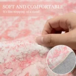 VIKAMA Round Rug Pink Circle Area Rug Washable,Girls Boho Circular Rugs for Bedroom Living Room,Non Slip Throw Carpet Soft - Image 6