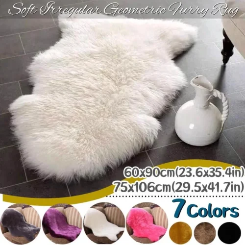 40x60cm/60x90cm/75x100cm Imitation Wool Pad New Sheepskin Soft Fur Carpet Long Hair Fish Shape Plush Rugs Bedroom