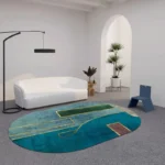 Your Custom Nordic Oval Rug! Modern Geometric Washable Design. - Image 5