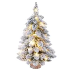 Snow-Frosted Christmas Tree Decor with LED Lights for Festive Cheer - Image 5