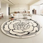 Customizable Round French Style Polyester Carpet - Elegant Décor! - Image 4