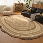 Artistic Irregular Rug: Plush Comfort, Anti-Slip, Custom Fit!