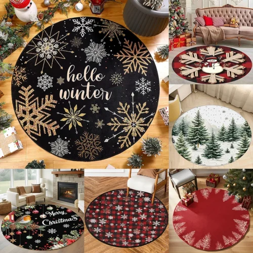 Vibrant Anti-Slip Round Carpet for Home & Travel Comfort