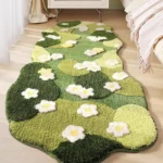 Tufted Carpet 3D Moss Floral Rug Shaped Floor Mat Non-Slip Bottom Bedside Rug Living Room Rug Home Decor