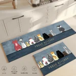 Carpet for Kitchen Floor Mat Waterproof Non-slip Long Rug Oil-proof Foot Mats Pink Flower Home Decoration Modern Absorbent Rugs - Image 2