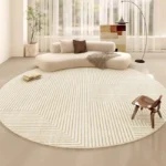 VIKAMA Round Summer Rug Coffee Table Sofa Cushion Living Room Bedroom Study Floor Mat Bedside Rug Easy to Clean Home Decoration - Image 3